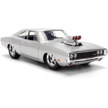Модели на автомобили и мотоциклети модел 1/24 Fast & Furious 1970 Dodge Charger R/T F&F, Silver, 25th Anniversary Edition