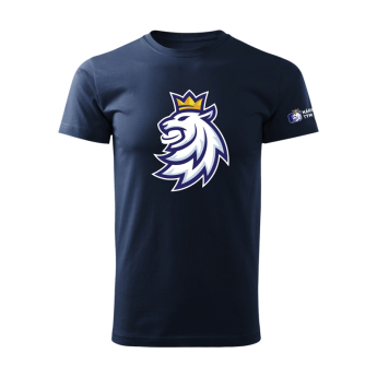 Отбори по хокей мъжка тениска navy Czech Ice Hockey logo lion