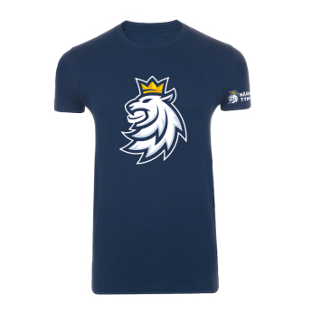 Отбори по хокей мъжка тениска navy Czech Ice Hockey logo lion