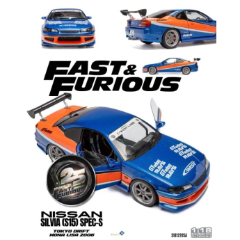 Модели на автомобили и мотоциклети модел 1/18 Fast & Furious Nissan Silvia (S15) Spec-S TOKYO DRIFT – MONA LISA – 2006