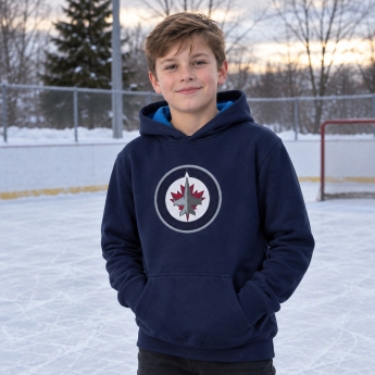 Winnipeg Jets детски суитшърт с качулка Prime Po Flc Hood -Home