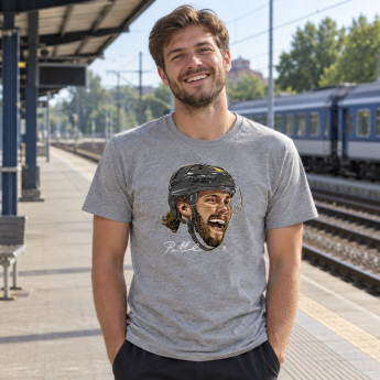 Boston Bruins мъжка тениска David Pastrňák #88 Smile WHT 500 Level