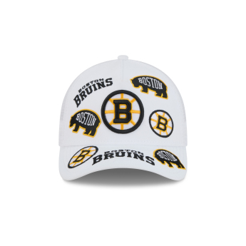 Boston Bruins баскетболна шапка с козирка 9FORTY M-Crown A-Frame Trucker All Over white
