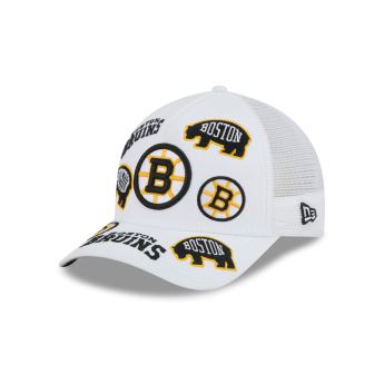 Boston Bruins баскетболна шапка с козирка 9FORTY M-Crown A-Frame Trucker All Over white