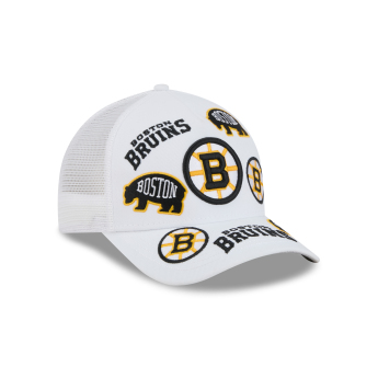 Boston Bruins баскетболна шапка с козирка 9FORTY M-Crown A-Frame Trucker All Over white