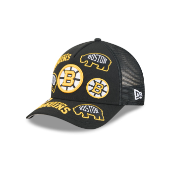 Boston Bruins баскетболна шапка с козирка NHL 9FORTY M-Crown A-Frame Trucker All Over black