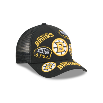 Boston Bruins баскетболна шапка с козирка NHL 9FORTY M-Crown A-Frame Trucker All Over black