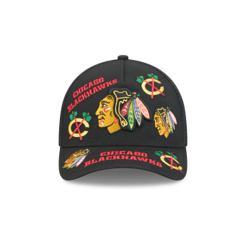 Chicago Blackhawks баскетболна шапка с козирка NHL 9FORTY M-Crown A-Frame Trucker All Over