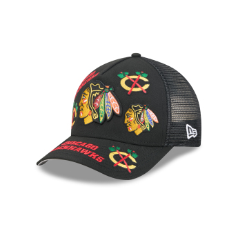 Chicago Blackhawks баскетболна шапка с козирка NHL 9FORTY M-Crown A-Frame Trucker All Over