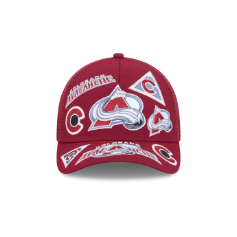 Colorado Avalanche баскетболна шапка с козирка NHL 9FORTY M-Crown A-Frame Trucker All Over burgundy