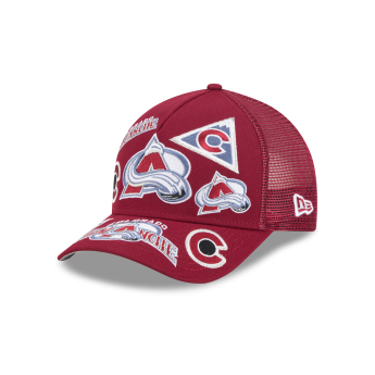 Colorado Avalanche баскетболна шапка с козирка NHL 9FORTY M-Crown A-Frame Trucker All Over burgundy
