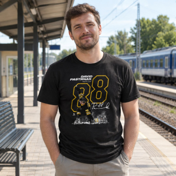 Boston Bruins мъжка тениска David Pastrnak #88 OUTLINE 500 Level