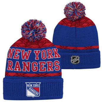 New York Rangers детска зимна шапка Puck Pattern Cuffed Pom
