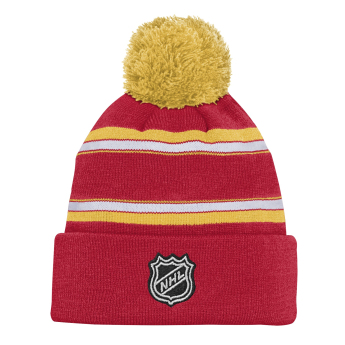 Calgary Flames детска зимна шапка NHL Jacquard Cuffed Knit With Pom