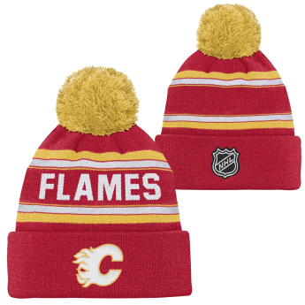 Calgary Flames детска зимна шапка NHL Jacquard Cuffed Knit With Pom