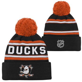 Anaheim Ducks детска зимна шапка Jacquard Cuffed Knit With Pomeee
