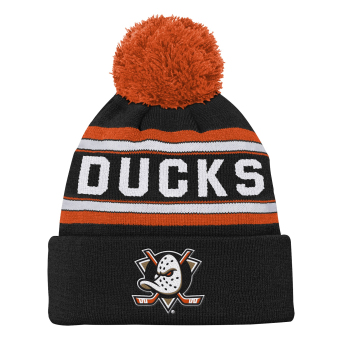 Anaheim Ducks детска зимна шапка Jacquard Cuffed Knit With Pomeee