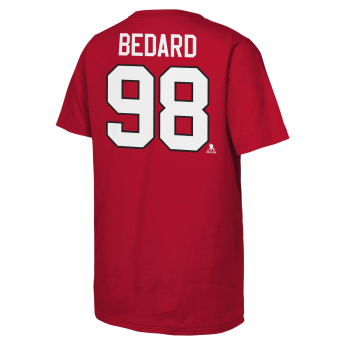 Chicago Blackhawks детска тениска Connor Bedard #98 NHL Flat Name & Number Short Sleeve Cotton