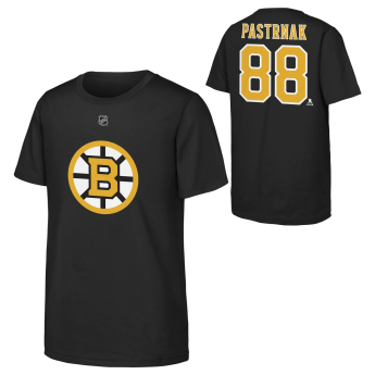 Boston Bruins детска тениска David Pastrnak #88 NHL Flat Name & Number Short Sleeve Cotton