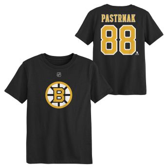 Boston Bruins детска тениска David Pastrnak #88 NHL Flat Name & Number Short Sleeve