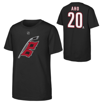 Carolina Hurricanes детска тениска Sebastian Aho #20 NHL Flat Name & Number Short Sleeve Cotton