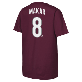 Colorado Avalanche детска тениска Cale Makar #8 NHL Flat Name & Number Short Sleeve Cotton