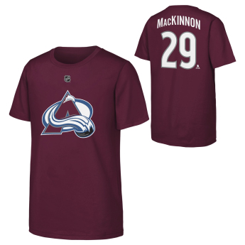 Colorado Avalanche детска тениска Nathan MacKinnon #29 NHL Flat Name & Number Short Sleeve Cotton