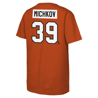 Philadelphia Flyers детска тениска Matvei Michkov #39 NHL Flat Name & Number Short Sleeve Cotton