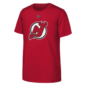 New Jersey Devils детска тениска Jack Hughes #86 NHL Flat Name & Number Short Sleeve Cotton