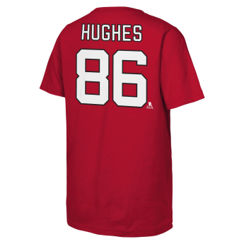 New Jersey Devils детска тениска Jack Hughes #86 NHL Flat Name & Number Short Sleeve Cotton
