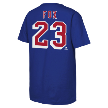 New York Rangers детска тениска Adam Fox #23 NHL Flat Name & Number Short Sleeve Cotton