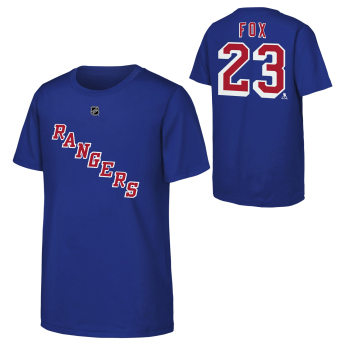 New York Rangers детска тениска Adam Fox #23 NHL Flat Name & Number Short Sleeve Cotton