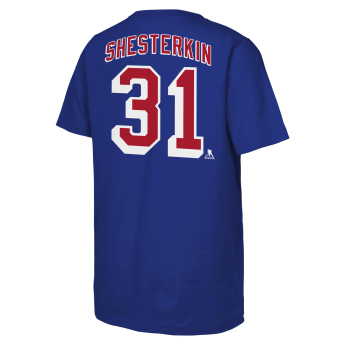 New York Rangers детска тениска Igor Shesterkin #31 NHL Flat Name & Number Short Sleeve Cotton