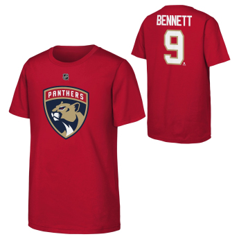 Florida Panthers детска тениска Sam Bennett #9 NHL Flat Name & Number Short Sleeve Cotton
