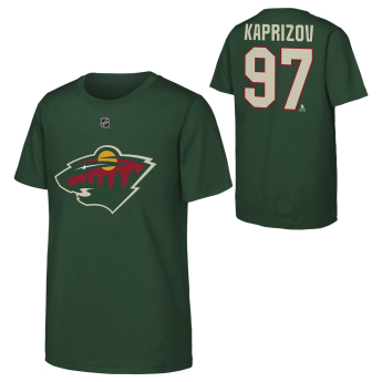 Minnesota Wild детска тениска Kirill Kaprizov #97 NHL Flat Name & Number Short Sleeve Cotton