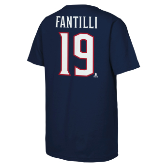 Columbus Blue Jackets детска тениска Adam Fantilli #19 NHL Flat Name & Number Short Sleeve Cotton