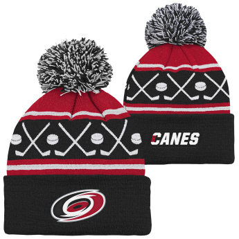 Carolina Hurricanes детска зимна шапка NHL Face-Off Cuff Pom