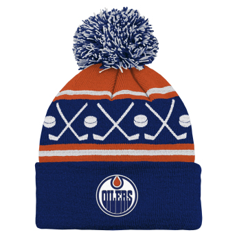 Edmonton Oilers детска зимна шапка NHL Face-Off Cuff Pom