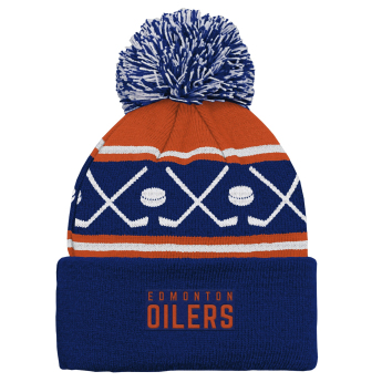 Edmonton Oilers детска зимна шапка NHL Face-Off Cuff Pom
