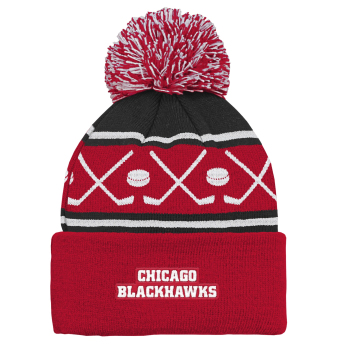 Chicago Blackhawks детска зимна шапка NHL Face-Off Cuff Pom