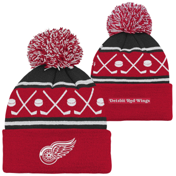 Detroit Red Wings детска зимна шапка NHL Face-Off Cuff Pom