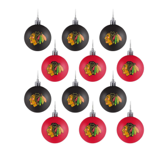 Chicago Blackhawks топки за коледна елха NHL FOCO 12 Pack Ball Ornament Set