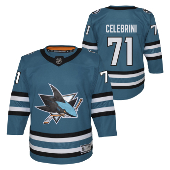 San Jose Sharks детска фланелка Macklin Celebrini #71 NHL Premier Home/Team