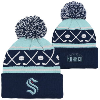 Seattle Kraken детска зимна шапка NHL Face-Off Cuff Pom