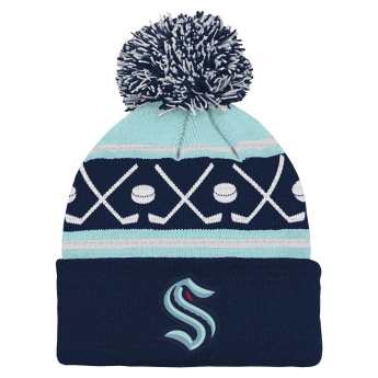 Seattle Kraken детска зимна шапка NHL Face-Off Cuff Pom