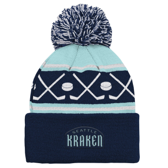 Seattle Kraken детска зимна шапка NHL Face-Off Cuff Pom