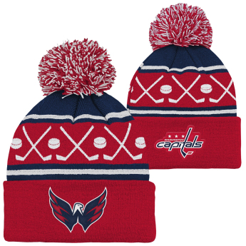 Washington Capitals детска зимна шапка NHL Face-Off Cuff Pom