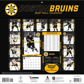 Boston Bruins календар NHL 2027 Wall