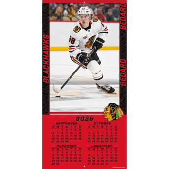 Chicago Blackhawks календар NHL #98 Connor Bedard 2027 Wall
