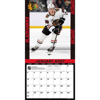 Chicago Blackhawks календар NHL #98 Connor Bedard 2027 Wall